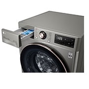 LG Front Load Washing Machine , 10KG Capacity with AI DD™, Steam™ , Platinum Silver Color, left drawer open, WR3210PRG, thumbnail 6