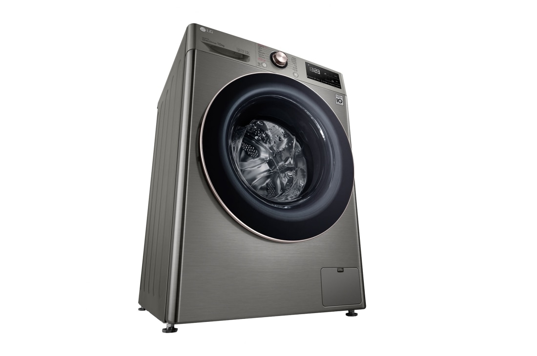 LG Front Load Washing Machine , 10KG Capacity with AI DD™, Steam™ , Platinum Silver Color, Perspective left view, WR3210PRG, thumbnail 13