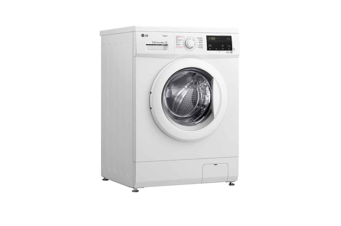 LG Front Load Washer 8kg, Direct Drive Motor, Smart Diagnosis, White Color, left side, WJ1408NTG, thumbnail 6