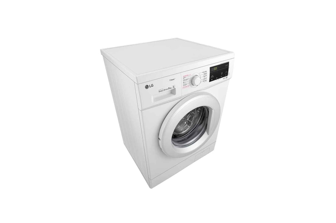 LG Front Load Washer 8kg, Direct Drive Motor, Smart Diagnosis, White Color, top view, WJ1408NTG, thumbnail 7