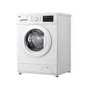 LG Front Load Washer 8kg, Direct Drive Motor, Smart Diagnosis, White Color, left perspective view, WJ1408NTG, thumbnail 11