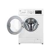 LG Front Load Washer 8kg, Direct Drive Motor, Smart Diagnosis, White Color, front open door, WJ1408NTG, thumbnail 2