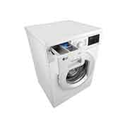 LG Front Load Washer 8kg, Direct Drive Motor, Smart Diagnosis, White Color, top drawer open, WJ1408NTG, thumbnail 8