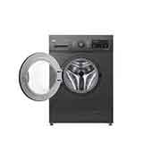 LG Front Load Washer 8kg, Direct Drive Motor, Smart Diagnosis, Middle Black Color, front open, WJ1408MTG, thumbnail 2