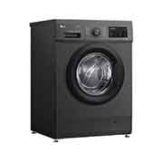 LG Front Load Washer 8kg, Direct Drive Motor, Smart Diagnosis, Middle Black Color, left side view, WJ1408MTG, thumbnail 6