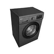 LG Front Load Washer 8kg, Direct Drive Motor, Smart Diagnosis, Middle Black Color, Perspective view, WJ1408MTG, thumbnail 7