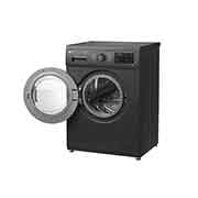 LG Front Load Washer 8kg, Direct Drive Motor, Smart Diagnosis, Middle Black Color, Right side view with open door, WJ1408MTG, thumbnail 11