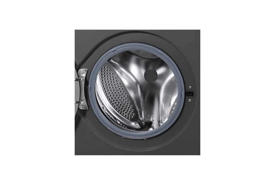 LG Front Load Washer 8kg, Direct Drive Motor, Smart Diagnosis, Middle Black Color, Drum view point, WJ1408MTG, thumbnail 5