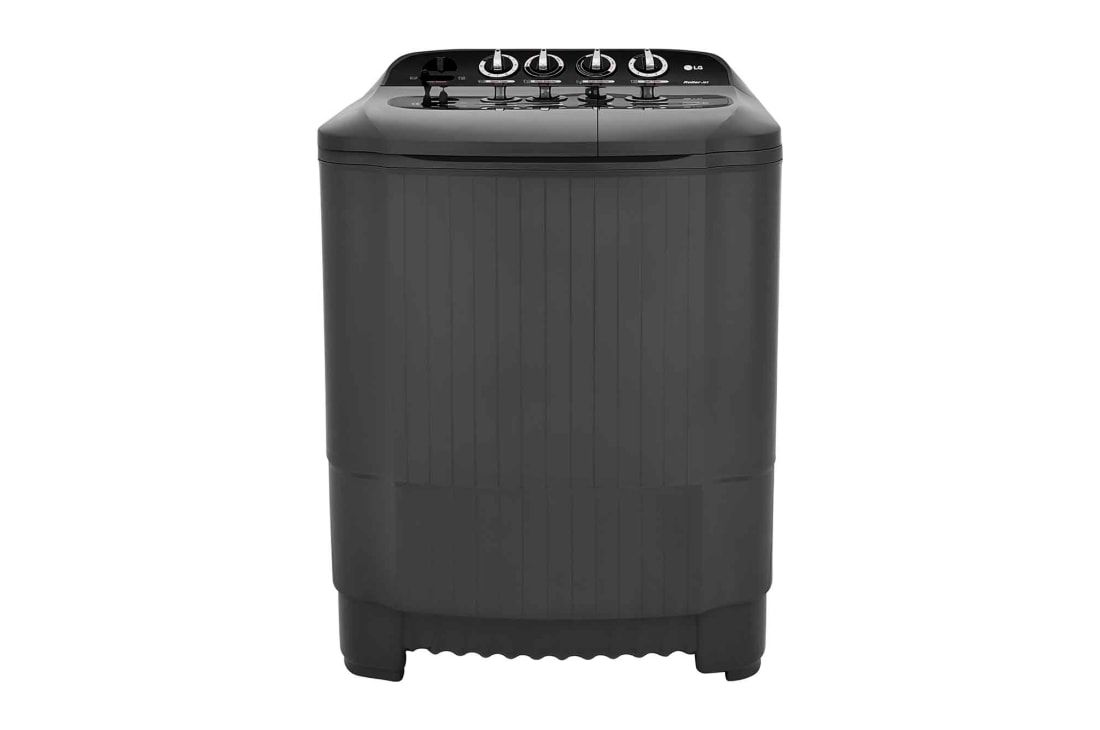 LG Twin Tub Washer 7/3.5KG with Roller Jet Plusator And 3 Washing Programs,Middle Black, Front view, P1261RONT