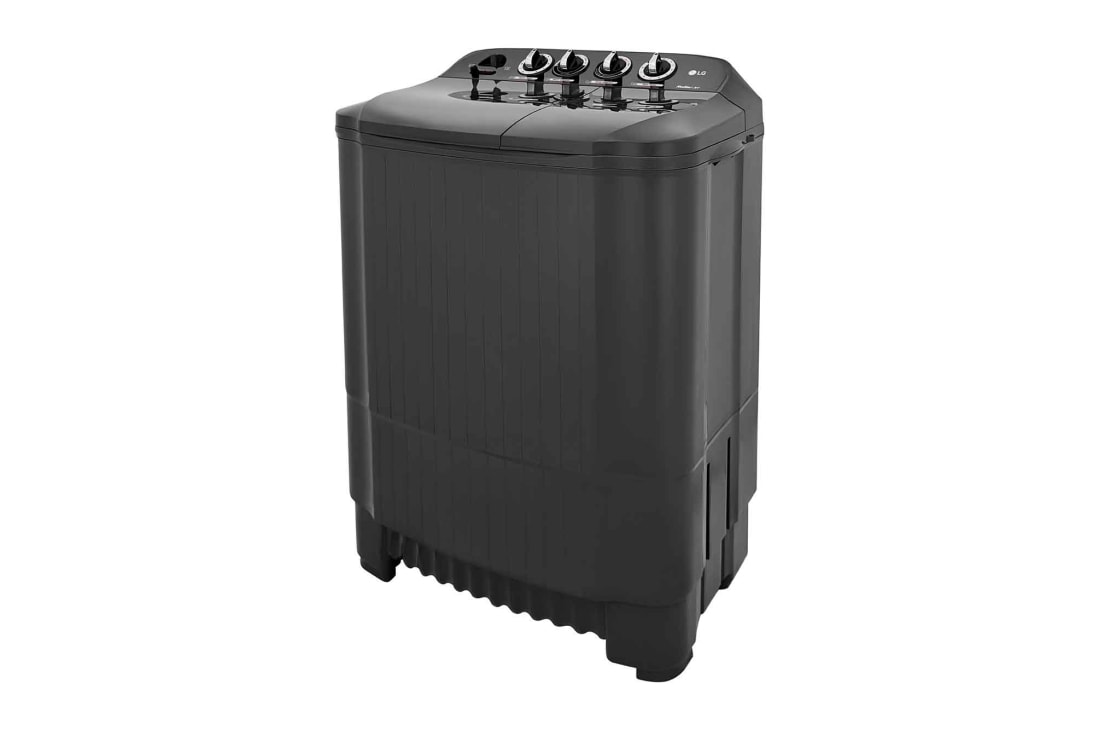 LG Twin Tub Washer 7/3.5KG with Roller Jet Plusator And 3 Washing Programs,Middle Black, Right side view, P1261RONT, thumbnail 5