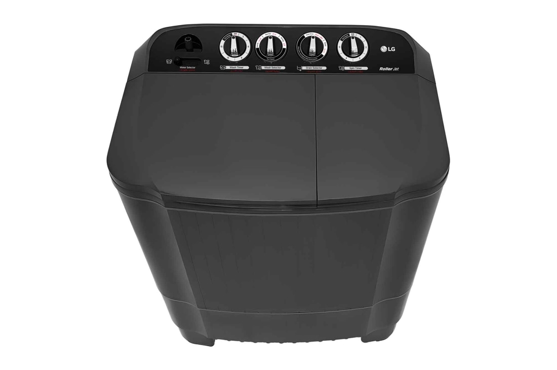 LG Twin Tub Washer 7/3.5KG with Roller Jet Plusator And 3 Washing Programs,Middle Black, Top, P1261RONT, thumbnail 13