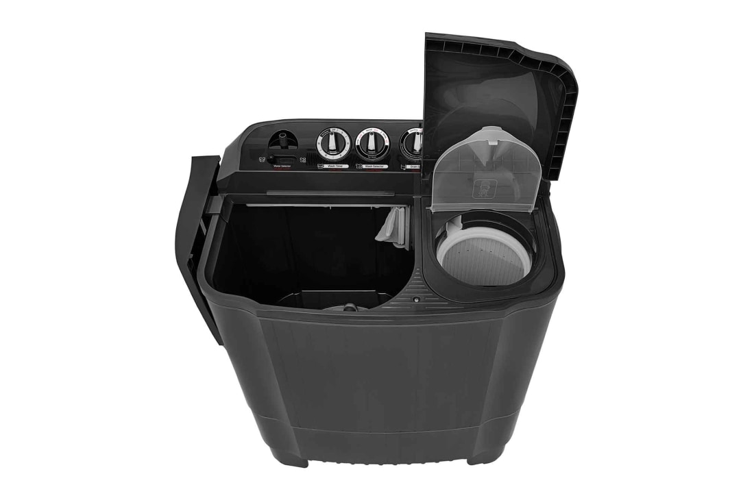 LG Twin Tub Washer 7/3.5KG with Roller Jet Plusator And 3 Washing Programs,Middle Black, Top open, P1261RONT, thumbnail 14