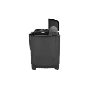 LG Twin Tub Washer 7/3.5KG with Roller Jet Plusator And 3 Washing Programs,Middle Black, Front door all open view, P1261RONT, thumbnail 2