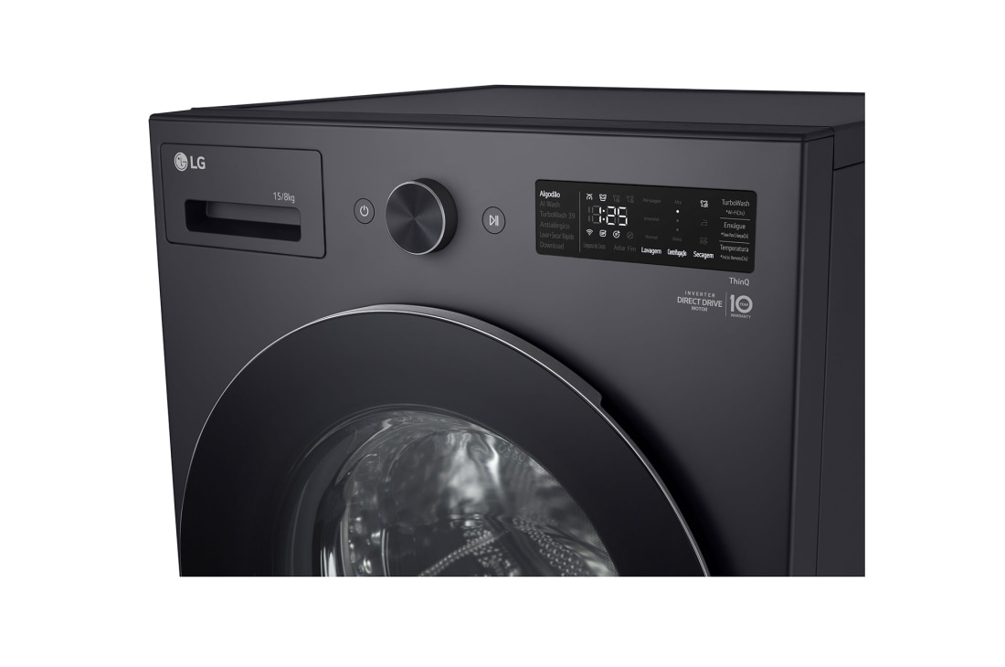 LG Washer Dryer Combo 15/8kg, Direct Drive Motor, Smart Diagnosis, Essence Graphite Color, KnobWindowDisplayDetail2, WDN1508GRP, thumbnail 9