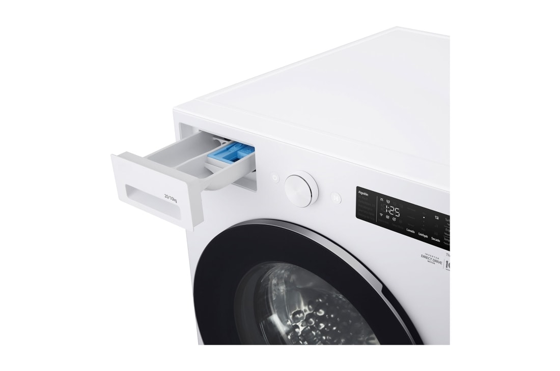 LG Washer Dryer Combo 20/10kg, Direct Drive Motor, Smart Diagnosis, Essence White Color, Drawer view, WDN2010WRP, thumbnail 5