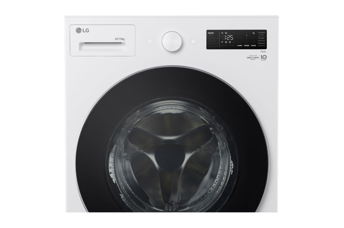 LG Washer Dryer Combo 20/10kg, Direct Drive Motor, Smart Diagnosis, Essence White Color, close-up view, WDN2010WRP, thumbnail 6