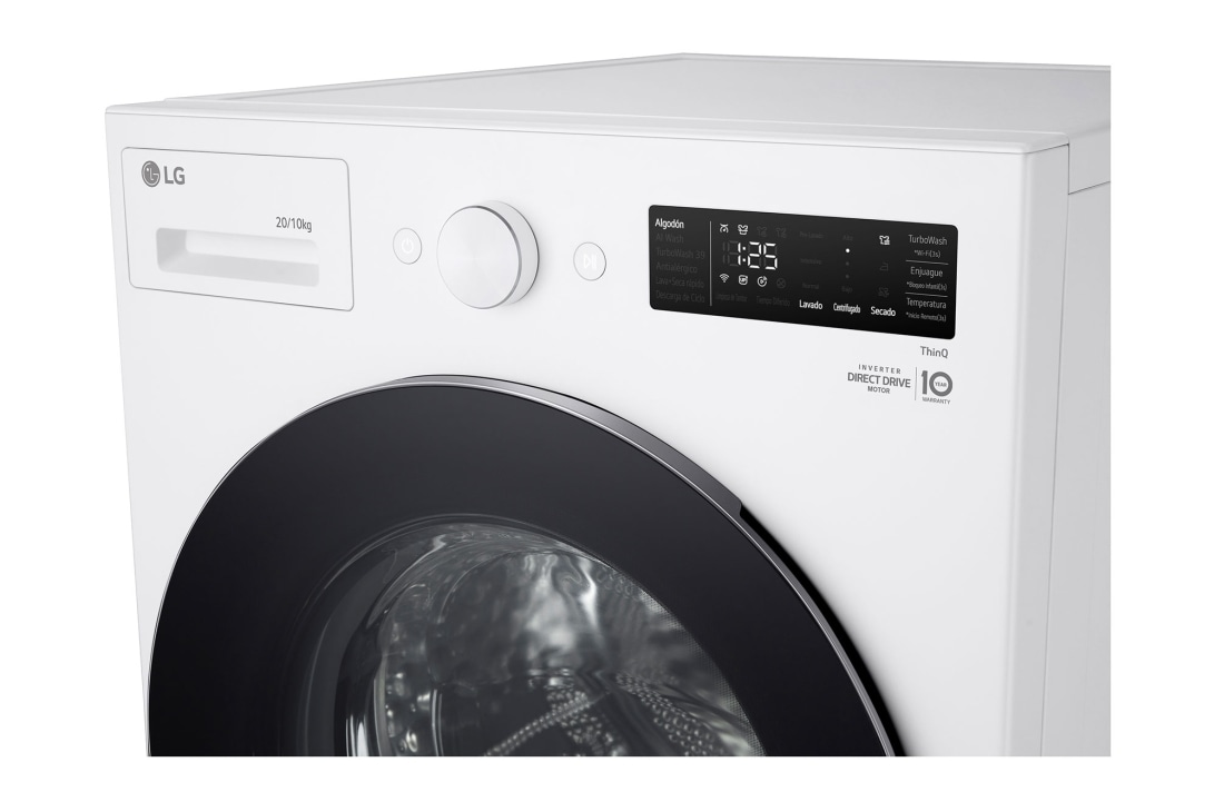 LG Washer Dryer Combo 20/10kg, Direct Drive Motor, Smart Diagnosis, Essence White Color, Detailed view, WDN2010WRP, thumbnail 9
