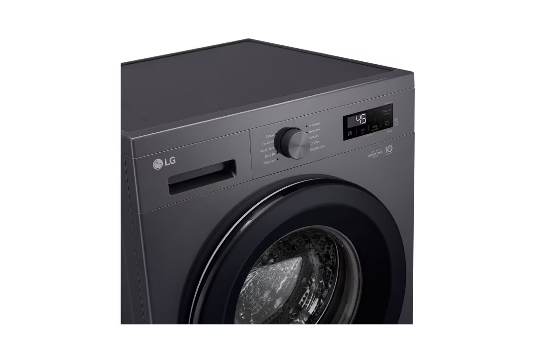 LG Washing Machine 8KG, Direct Drive Motor, Smart Diagnosis, Middle Black Color, panel view, F2Y1TYP6J, thumbnail 3