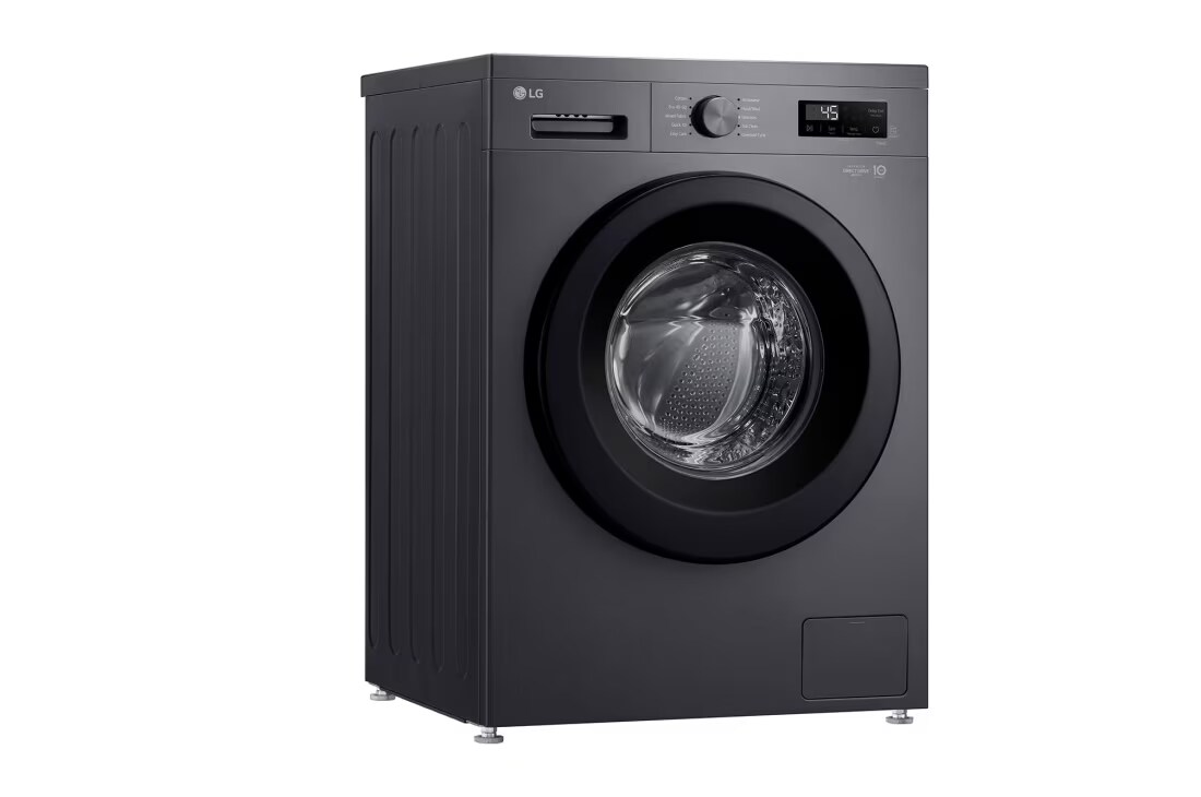 LG Washing Machine 8KG, Direct Drive Motor, Smart Diagnosis, Middle Black Color, left drawer open, F2Y1TYP6J, thumbnail 6