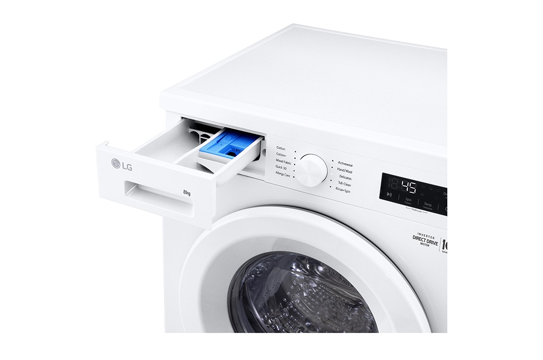 LG Washing Machine 8KG, Direct Drive Motor, Smart Diagnosis, Essence White Color, F2Y1TYPQ5, thumbnail 4