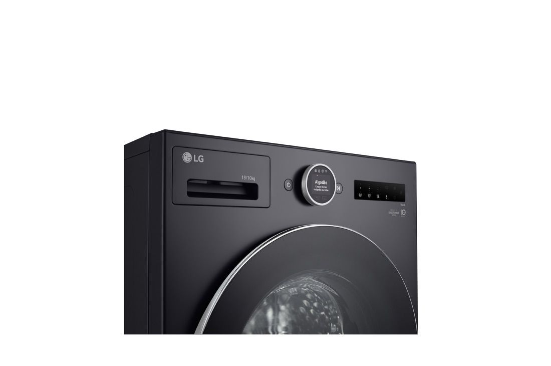 LG Washer Dryer Combo 18/10kg, Direct Drive Motor, Smart Diagnosis, Essence Graphite Color, panel view, WDN1810GRP, thumbnail 3