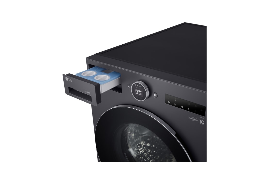 LG Washer Dryer Combo 18/10kg, Direct Drive Motor, Smart Diagnosis, Essence Graphite Color, display, WDN1810GRP, thumbnail 5