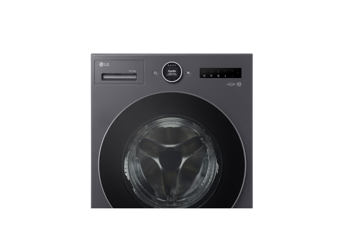 LG Washer Dryer Combo 18/10kg, Direct Drive Motor, Smart Diagnosis, Essence Graphite Color, display, WDN1810GRP, thumbnail 6
