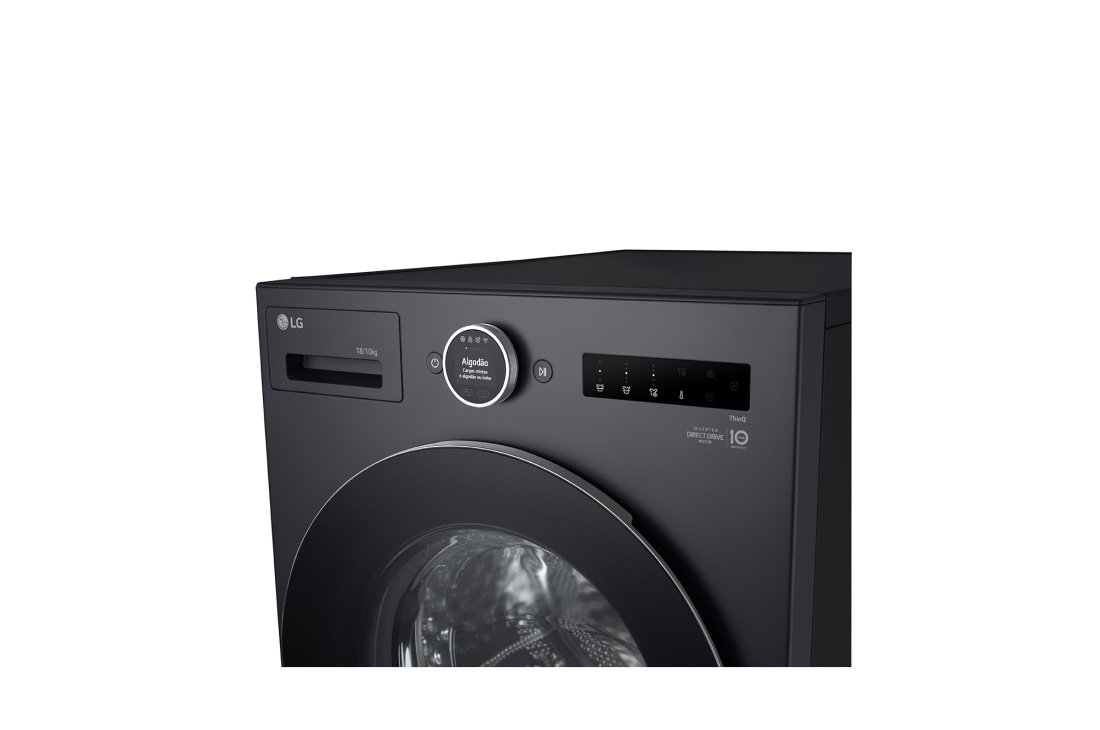 LG Washer Dryer Combo 18/10kg, Direct Drive Motor, Smart Diagnosis, Essence Graphite Color, display, WDN1810GRP, thumbnail 9