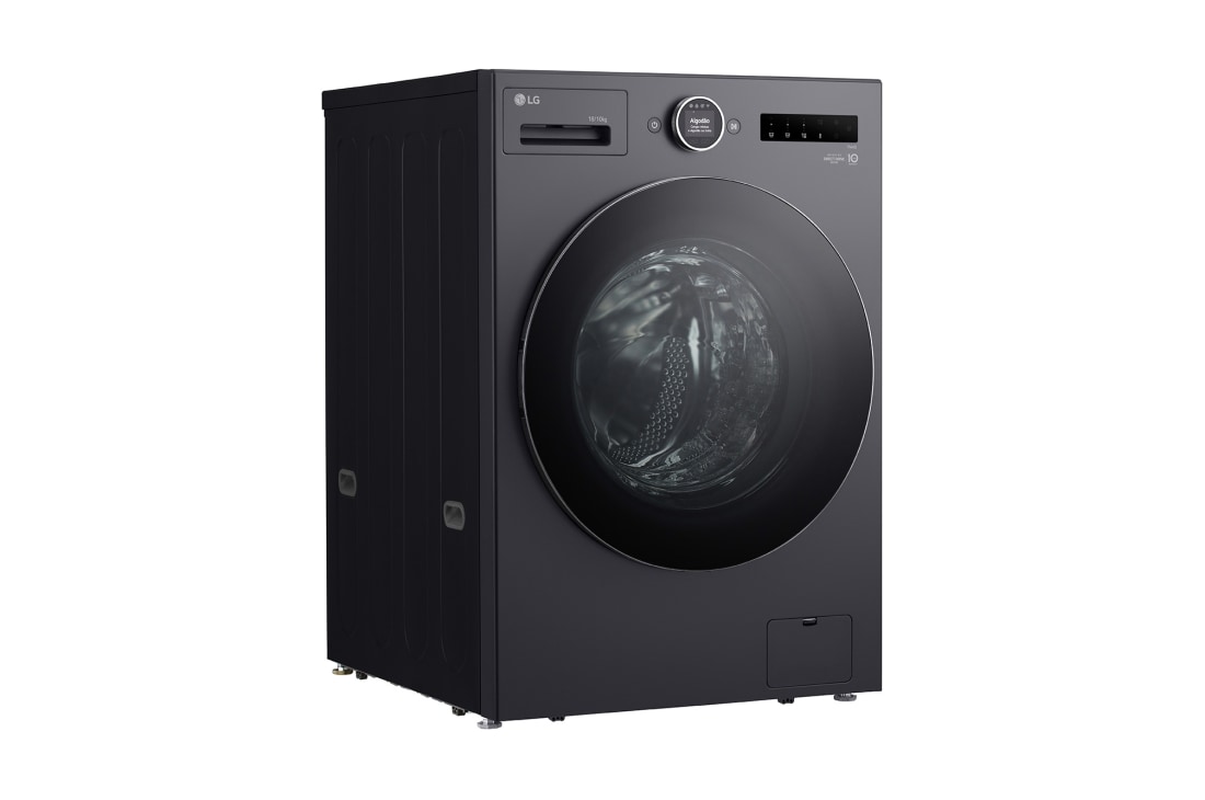 LG Washer Dryer Combo 18/10kg, Direct Drive Motor, Smart Diagnosis, Essence Graphite Color, left perspective view, WDN1810GRP, thumbnail 11