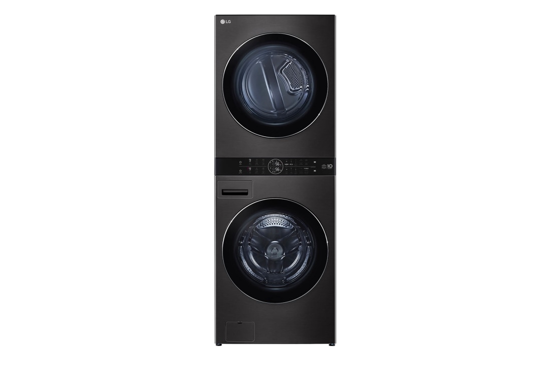 LG Single Unit Front Load 25/20kg LG WashTower™ with Centre Control™, Black Steel color, Front_LightOff, WT2520BRK, thumbnail 2