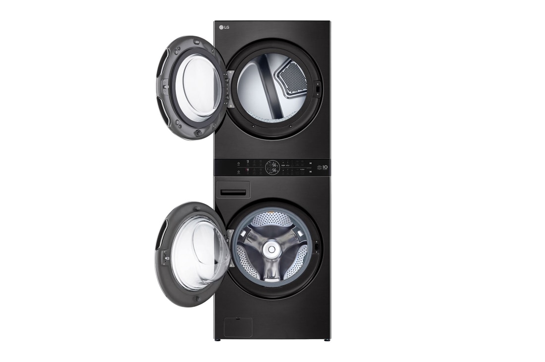 LG Single Unit Front Load 25/20kg LG WashTower™ with Centre Control™, Black Steel color, FrontOpen, WT2520BRK, thumbnail 3