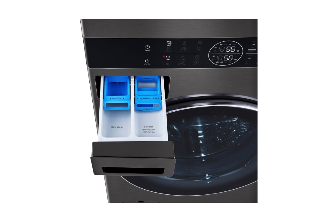 LG Single Unit Front Load 25/20kg LG WashTower™ with Centre Control™, Black Steel color, T_Drum Washer 2, WT2520BRK, thumbnail 8