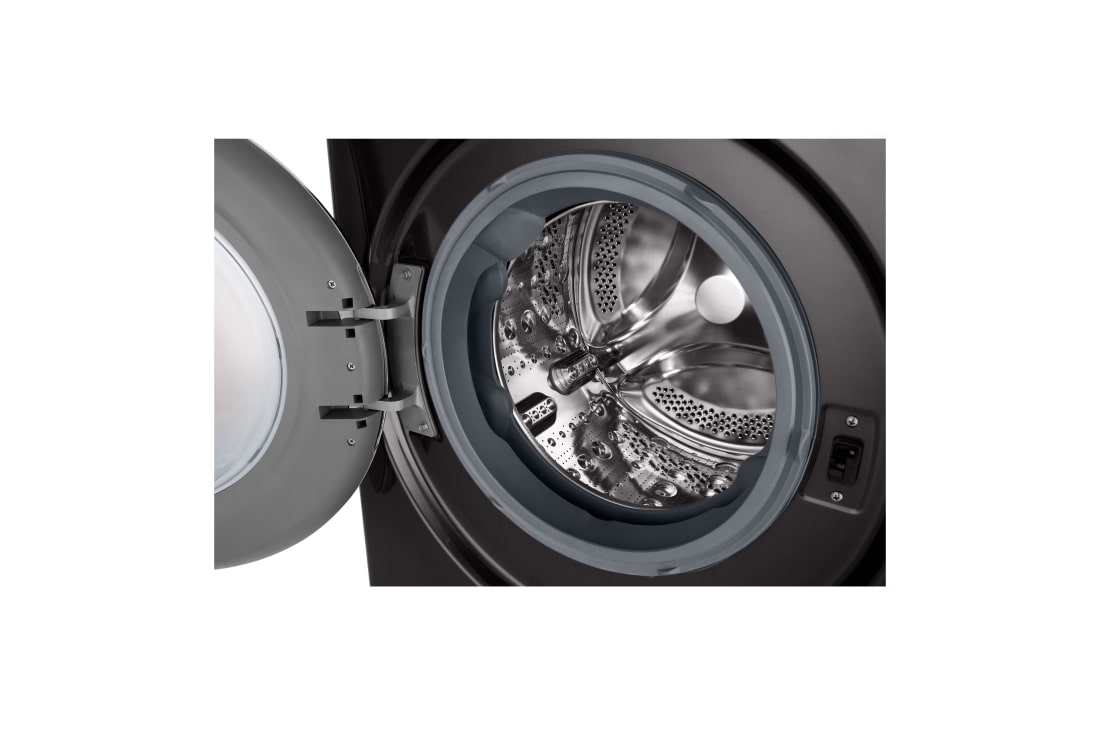 LG Washer Dryer Combo 13/7kg, Direct Drive Motor, Smart Diagnosis, Platinum Black  Color, drum, WDR1307PBP, thumbnail 4