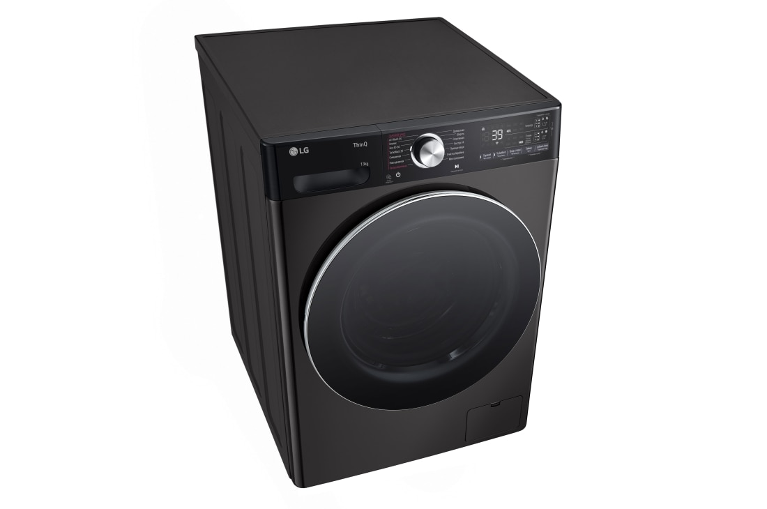 LG Washer Dryer Combo 13/7kg, Direct Drive Motor, Smart Diagnosis, Platinum Black  Color, Top view, WDR1307PBP, thumbnail 8