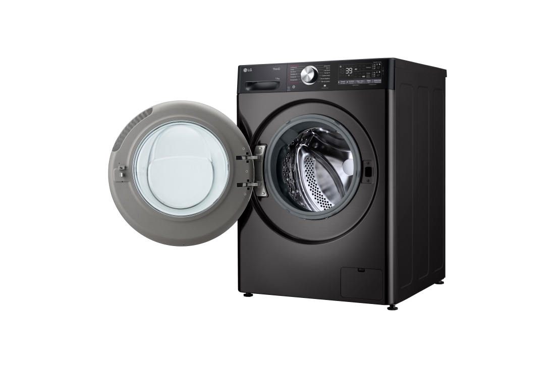 LG Washer Dryer Combo 13/7kg, Direct Drive Motor, Smart Diagnosis, Platinum Black  Color, right side open, WDR1307PBP, thumbnail 11
