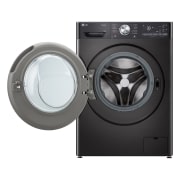 LG Washer Dryer Combo 13/7kg, Direct Drive Motor, Smart Diagnosis, Platinum Black  Color, front view with open door, WDR1307PBP, thumbnail 2