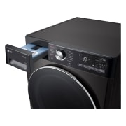 LG Washer Dryer Combo 13/7kg, Direct Drive Motor, Smart Diagnosis, Platinum Black  Color, left drawer open, WDR1307PBP, thumbnail 6