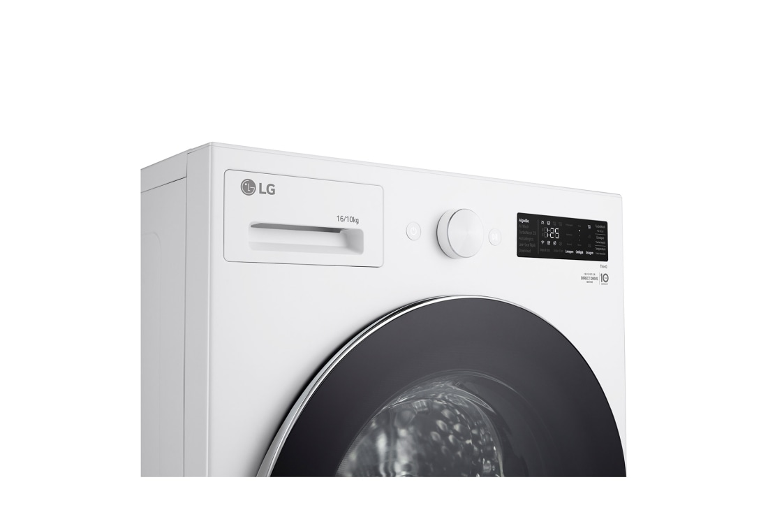 LG Washer Dryer Combo 18/10kg, Direct Drive Motor, Smart Diagnosis, Essence White Color, KnobWindowDisplayDetail, WDN1810WRP, thumbnail 3