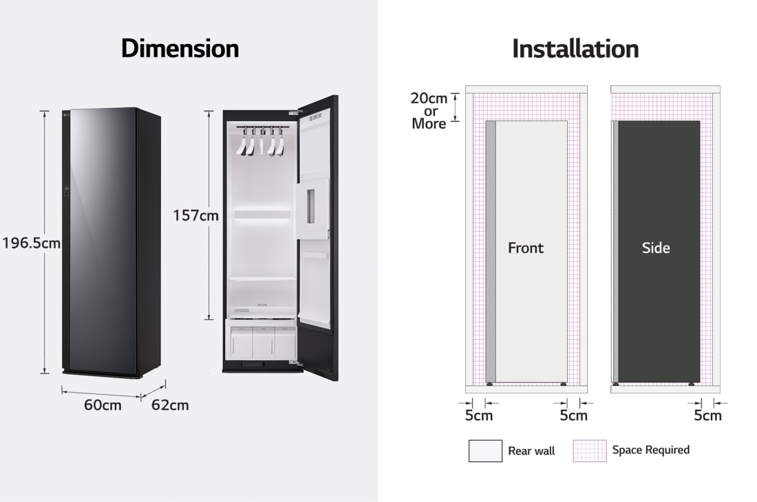 LG 5 Garment Styler DUAL TrueSteam™ - Built-in HandySteamer™, Dynamic MovingHanger™, LSC5GMR80H, thumbnail 8