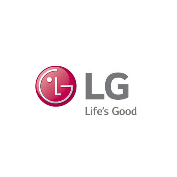 The logo of the tech company LG 