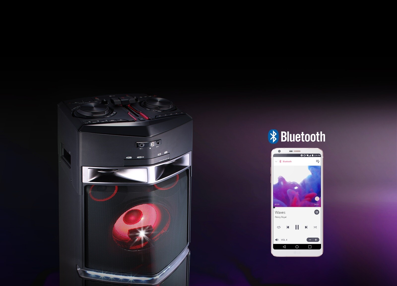 Lg oj98 1800w store bluetooth party speaker