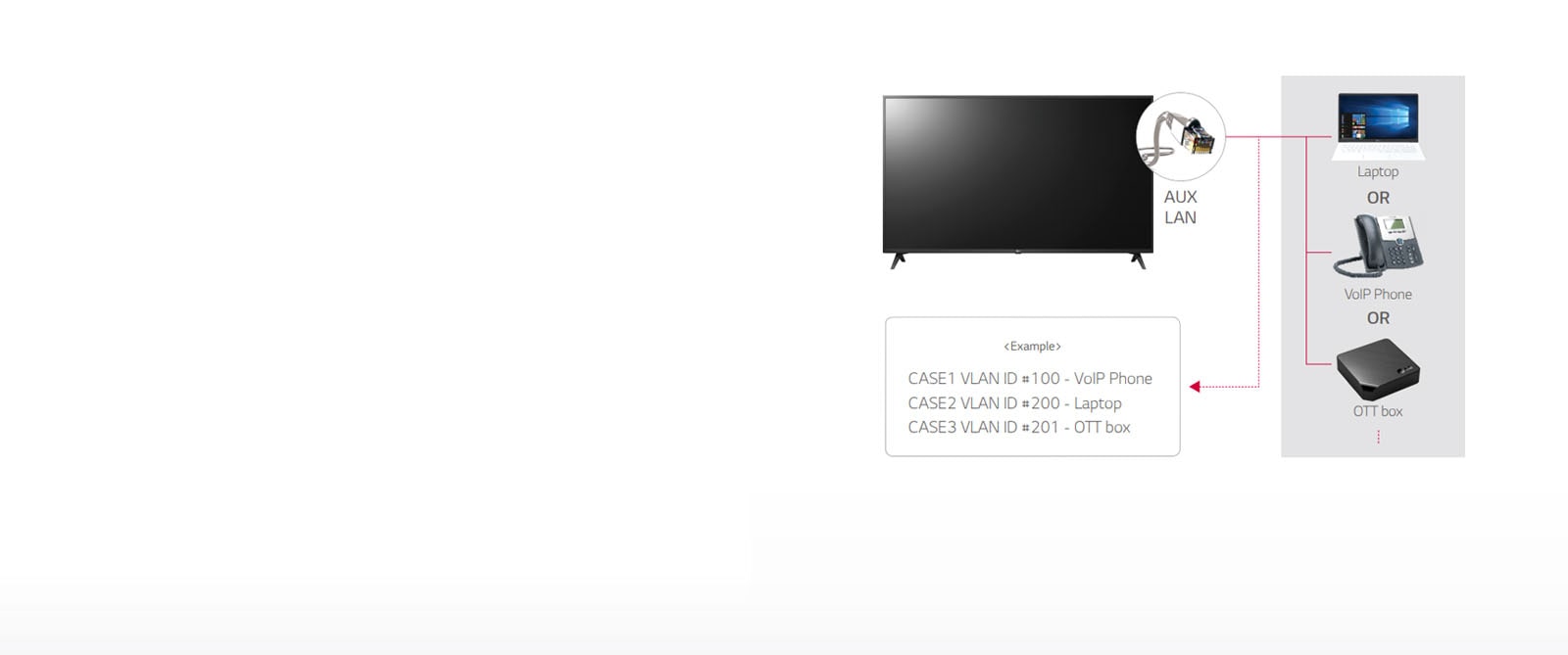 LAN out with VLAN (Virtual LAN) ID1