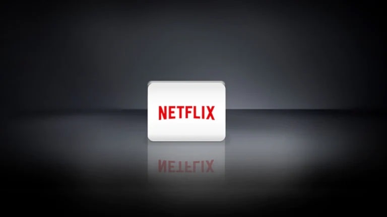 The Netflix logo, the Apple TV logo are arranged horizontally in the black background.