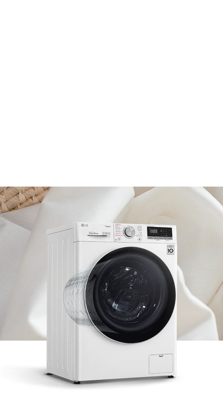8KG Front Load Washing Machine with Steam™ in White LG LK