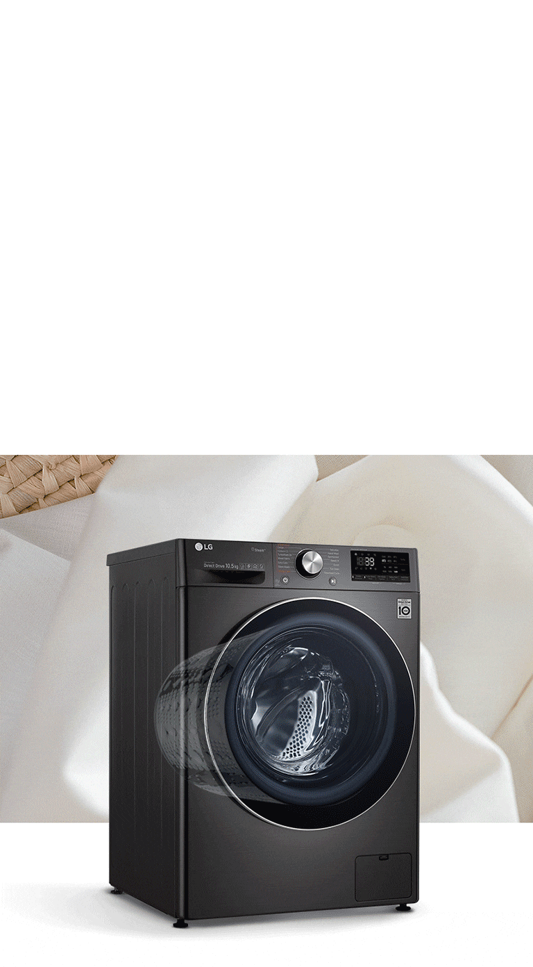 10.5KG TWINWash™ Front Load Washing Machine in Black LG LK