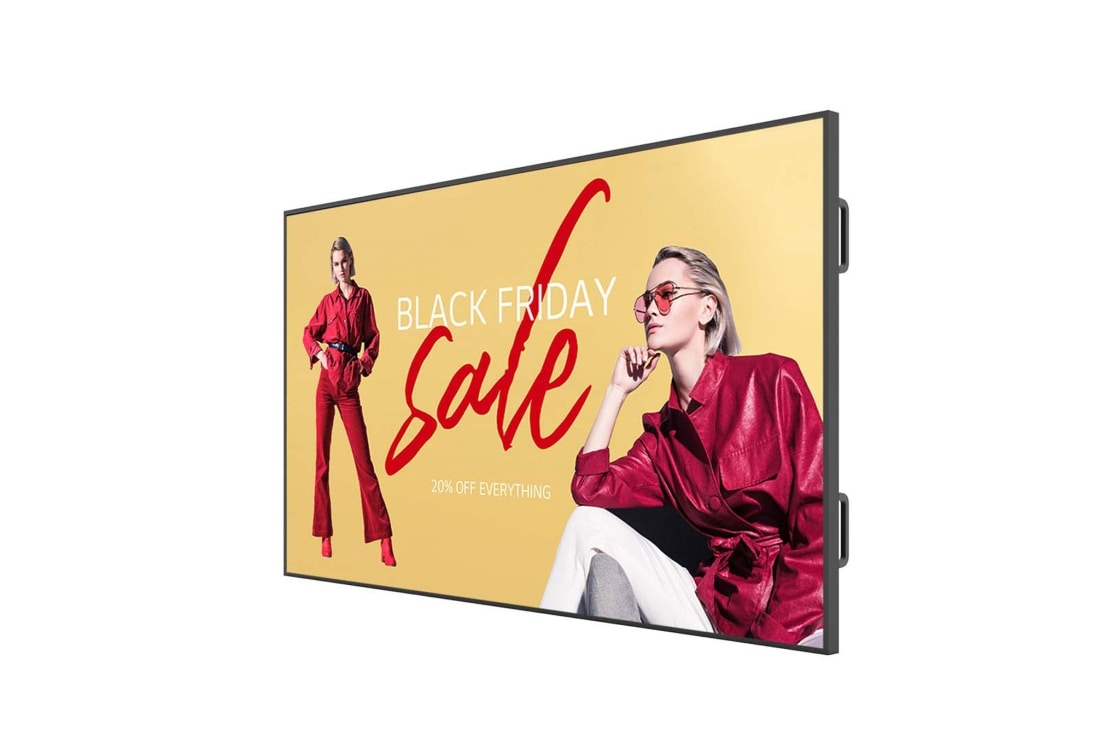 LG UHD Large Screen Signage Display, -45 degree side view with infill image, 110UM5K-B, thumbnail 2
