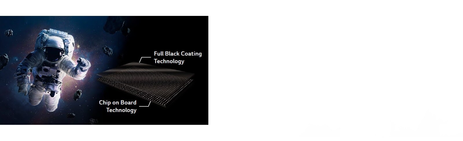LBAF utilizes full black coating technology and chip on board technology to achieve high contrast black.
