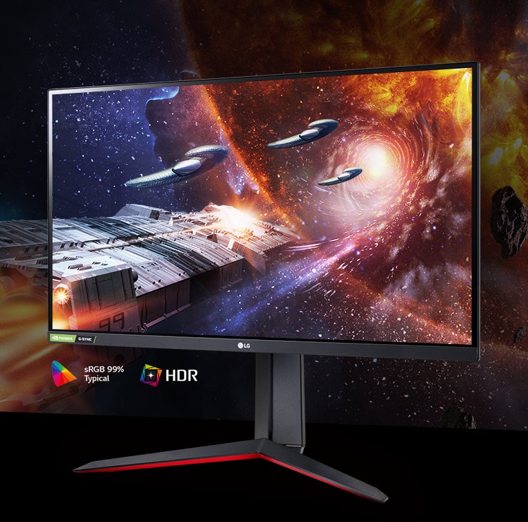 The Gaming Scene in Rich Colors and Contrast on The Monitor Supporting Hdr10 With Srgb 99% (Typ.) .
