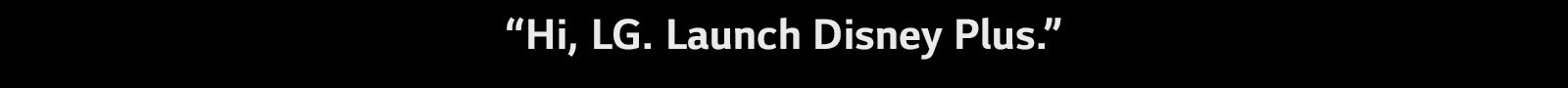 Hi, LG. Launch Disney Plus