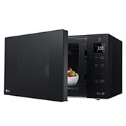 LG NeoChef, 36L Smart Inverter Microwave Oven, Side view open with food, MH7636GIS, thumbnail 6